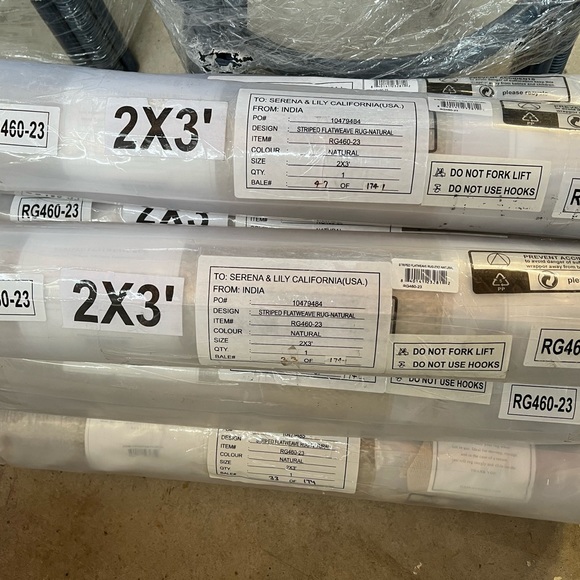 Serena and Lily Anza Striped Jute Flatweave Rug 2x3 *Brand New* Natural - Picture 5 of 5